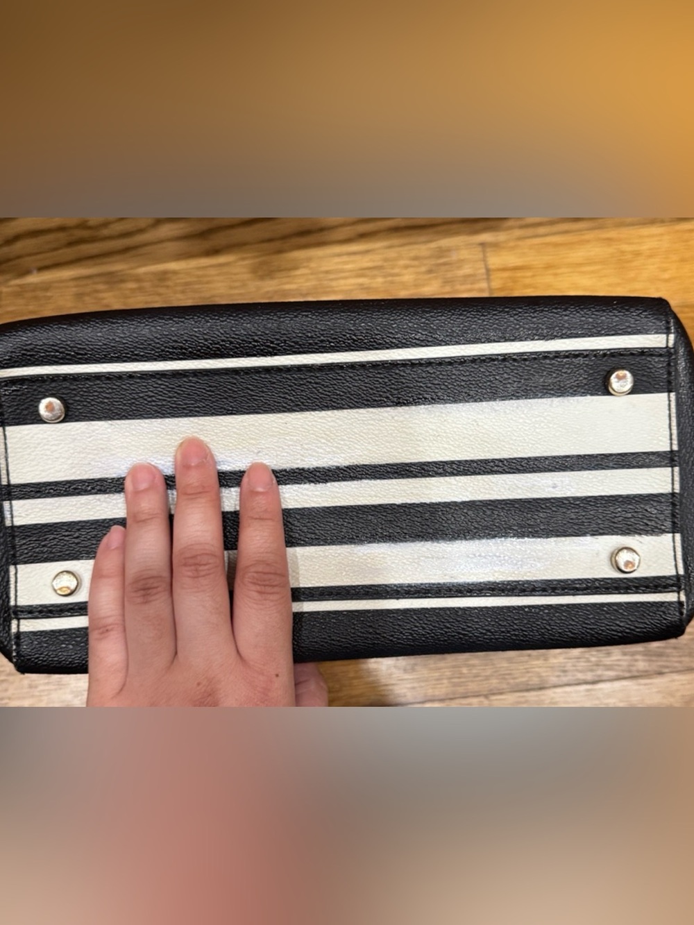kate spade Black & White Striped Tote - Picture 9 of 13